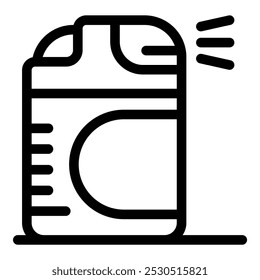 Simple spray paint can icon with a visible pressure level indicator, spraying its contents