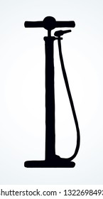 Simple spring device on light backdrop. Motor object logotype emblem. Freehand outline black ink drawn pictogram sketchy in retro art doodle silhouette style pen on paper space for text. Closeup view