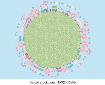 Ilustración de fondo del margen de primavera simple. Diseño de esfera.