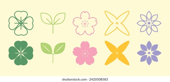 Simple Spring Plant Icon Set