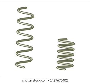 Simple spring vector illustration. Elasticity and mechanical energy.