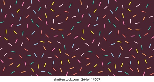 Simple Sprinkle Pattern. Colorful confetti sprinkles. Kid celebrate birthday party background. Vector Illustration in scandinavian style.