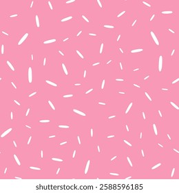 Simple Sprinkle Pattern. Pink candy topping. Donut or sweet confetti background. Vector Illustration in scandinavian style.