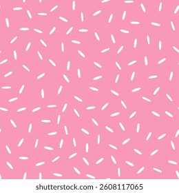 Simple Sprinkle Pattern. Pink and white confetti background. Funny childish vector decoration. Vector Illustration in scandinavian style.