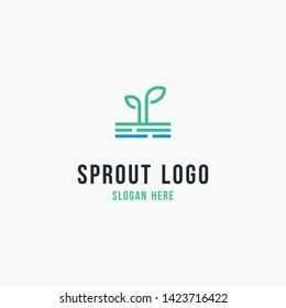 simple sprout logo for farm industry