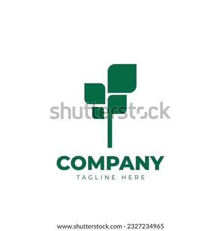 Simple sprouting seed drawing. Green cartoon sprout vector illustration. Logos of green leaf ecology nature element vector icon.
