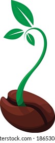Simple Sprouting Seed Vector Iconic Illustration.