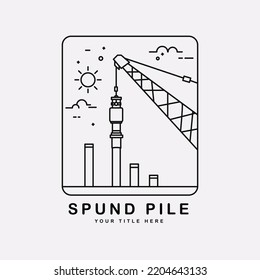 simple spundpile and crane illustration