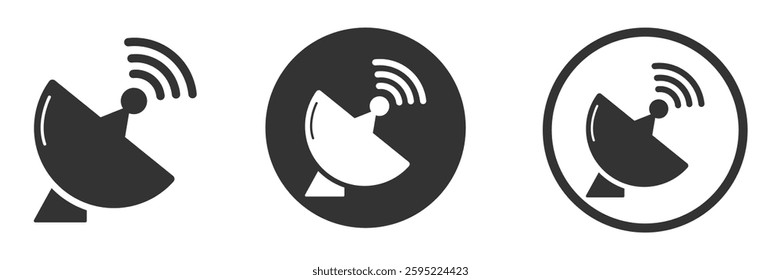 Simple sputnik antenna vector icons set