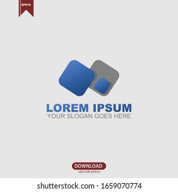 Diseño de ilustración vectorial simple de icono de concepto abstracto cuadrado