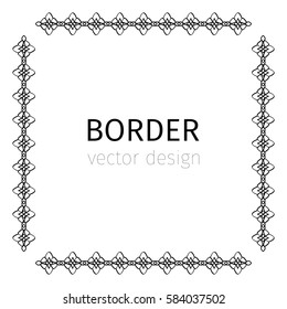 Simple square black vector border on white background