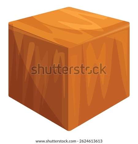 Simple, square block of wood is showing a beautiful grain pattern