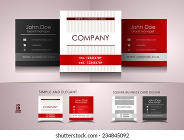 Simple square business card design