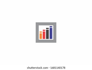 Cuadrado simple con ilustración vectorial de concepto de gráfico colorido. Ideal para el diseño de logotipos de empresas