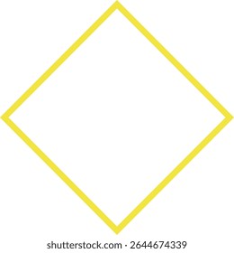 Simple Square Diamond Thick Line Frame Yellow