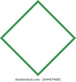 Simple Square Diamond Thick Line Frame Green