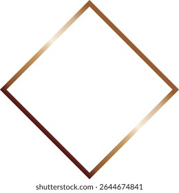 Eenvoudige Vierkante Diamant Dikke Lijn Frame Koper