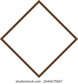 Eenvoudige Vierkante Diamant Dikke Lijn Frame Bruin