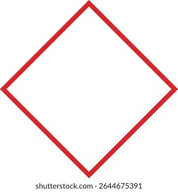 Eenvoudige Vierkante Diamant Dikke Lijn Frame Rood