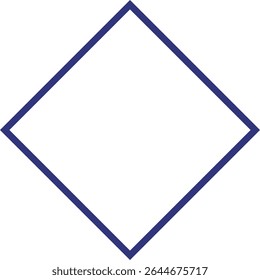 Simple Square Diamond Thick Line Frame Blue