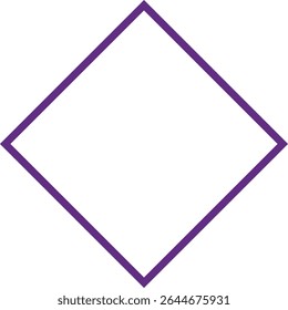 Simple Square Diamond Thick Line Frame Violet