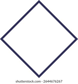 Eenvoudige Vierkante Diamant Dikke Lijn Frame Navy