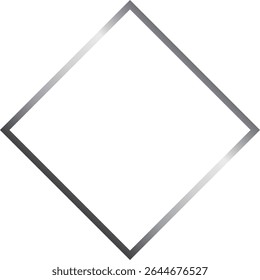 Eenvoudige Vierkante Diamant Dikke Lijn Frame Zilver