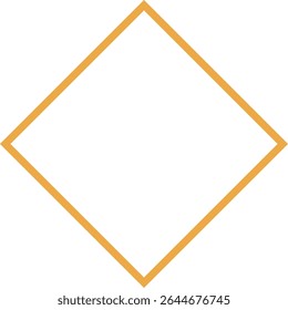 Simple Square Diamond Thick Line Frame Orange