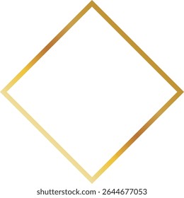 Simple Square Diamond Thick Line Frame Gold