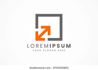 simple square with up and down arrow ,logo template