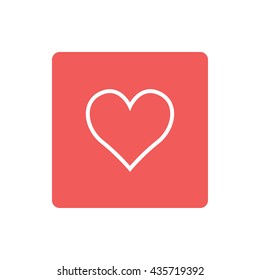 Simple square flat love icon