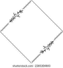 Simple square floral frame element