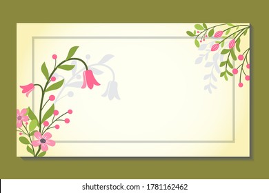 Simple Square Flower Frame Border Design Stock Vector (Royalty Free ...