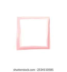 a simple, square frame with a soft, watercolor-like appearance. The frame is outlined in a light pink color.