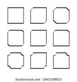 Simple square framed set of calligraphy lines