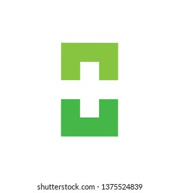 simple square geometric plus medical logo vector