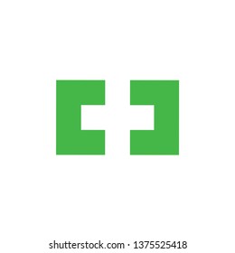 simple square geometric plus medical logo vector