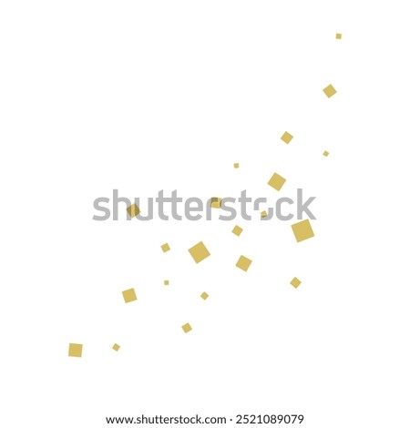Simple square gold foil or gold confetti illustration material