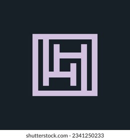 simple square letter H or HH monogram logo