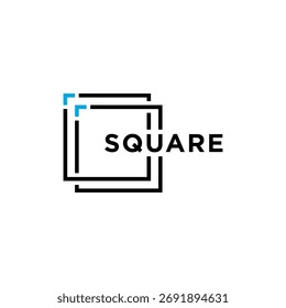 Diseño cuadrado simple del logotipo, Vector gráfico de consultoría de negocios cuadrado doble