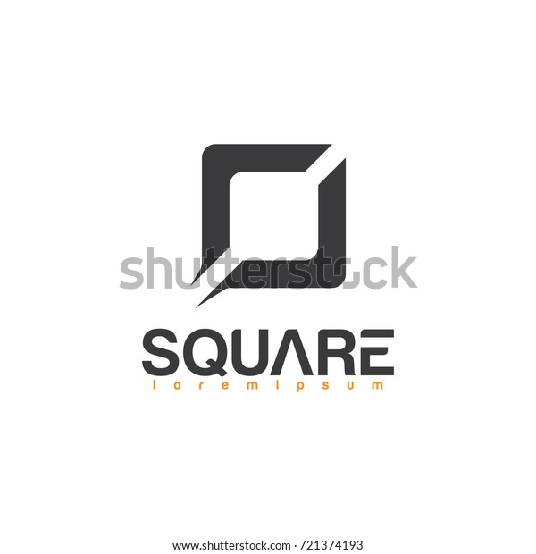 単純な正方形のロゴ 正方形のロゴアイコンベクター画像 ロゴテンプレート のベクター画像素材 ロイヤリティフリー