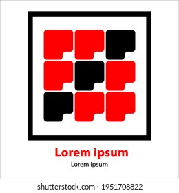 simple square logo with red and black P letter simplified shape