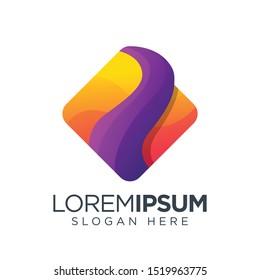 simple square logo template. colorful abstract logo.