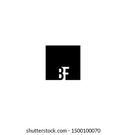 simple square modern BF logo letter black design concept