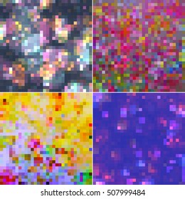 Simple square mosaic background set with vibrant color tones.