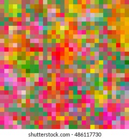 Simple square mosaic background with vibrant color tones