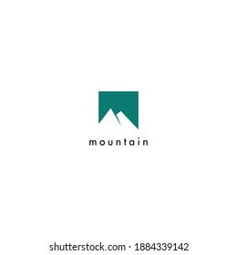 diseño sencillo de logotipo de montaña cuadrada