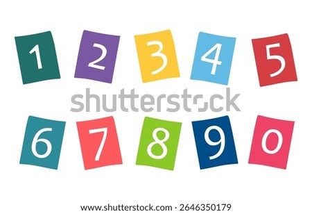 simple square number icon for 0 to 9