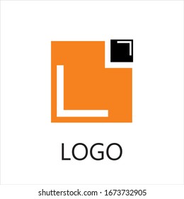 simple square orange logo vector