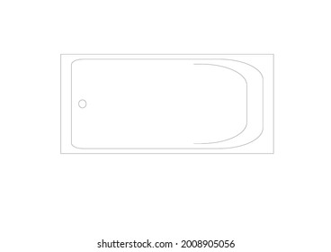 Simple square pattern bathtub sketch vector design